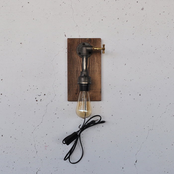 Opviq Lámpara de pared Pp173 Madera y Negro